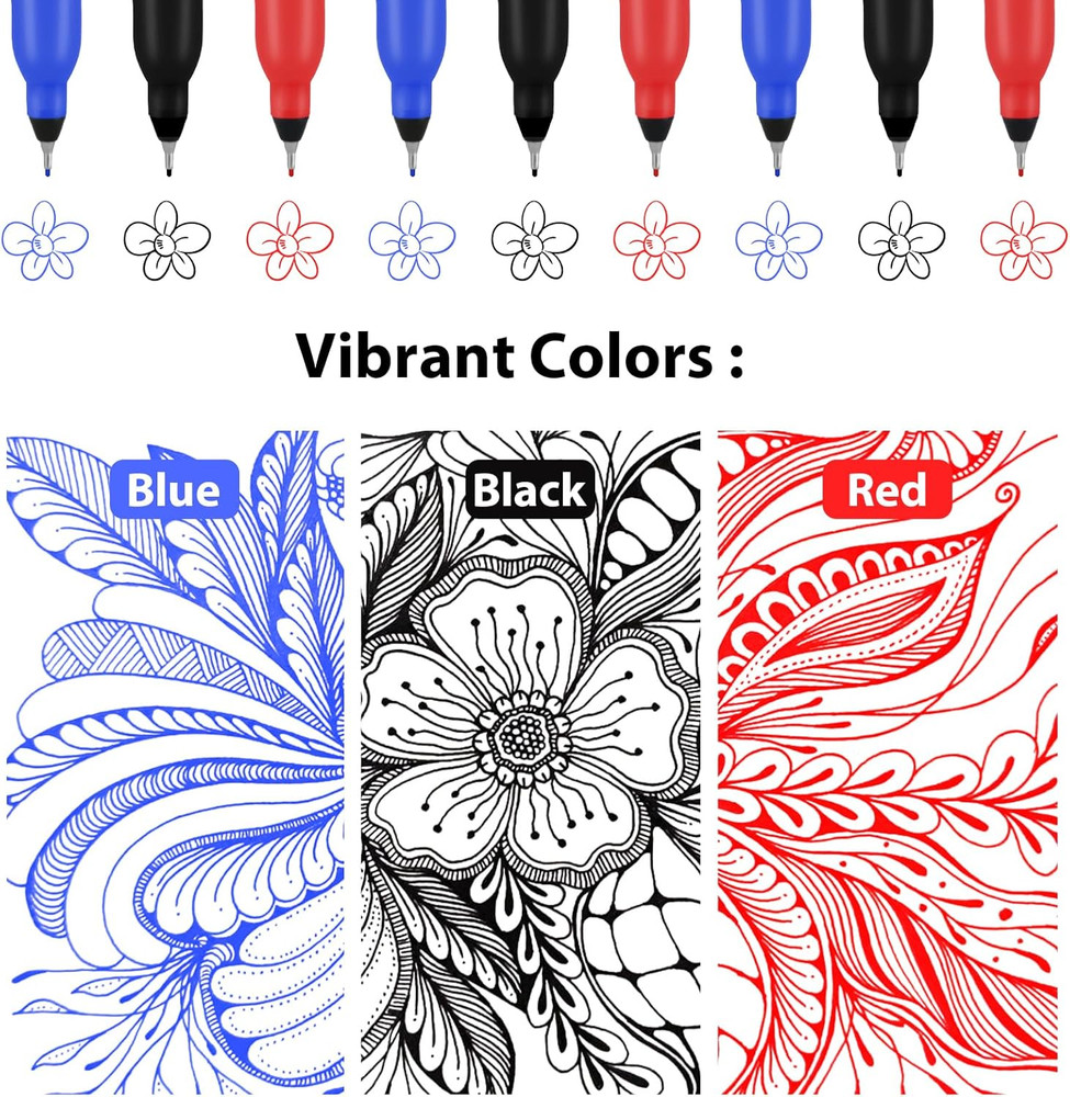 18 Pack Ultra Fine Point Permanent Markers 0.4mm Waterproof Assorted Colors