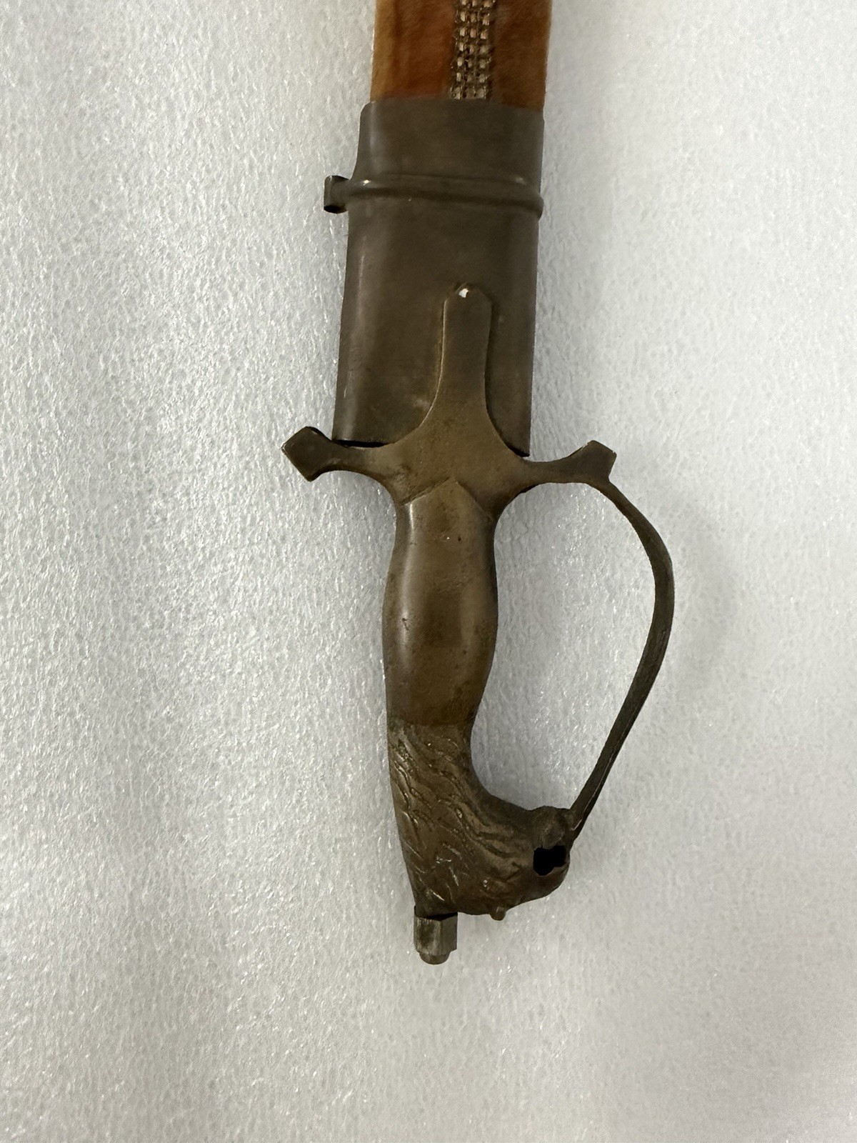 Decorative Indian Saber Sword Khanda Sikh Symbol w Scabbard 34”