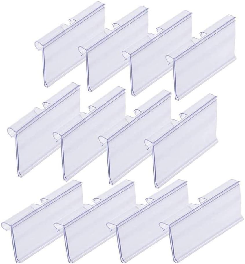 Clear plastic shelf label holder display tag clips