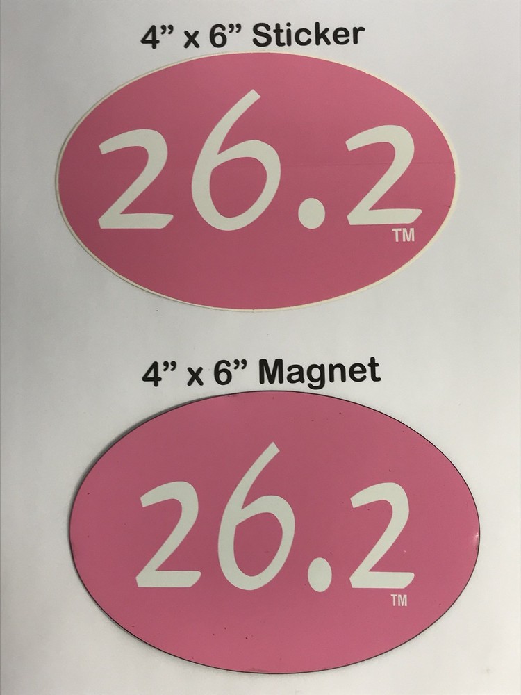 26.2 Marathon (4”x6”) Oval Magnet & Sticker Combo