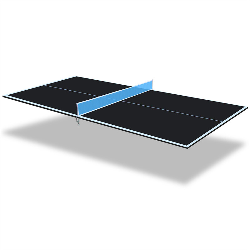 8FT Black Mid-Size Foldable Table Tennis Conversion Top Ping Pong Table Indoor
