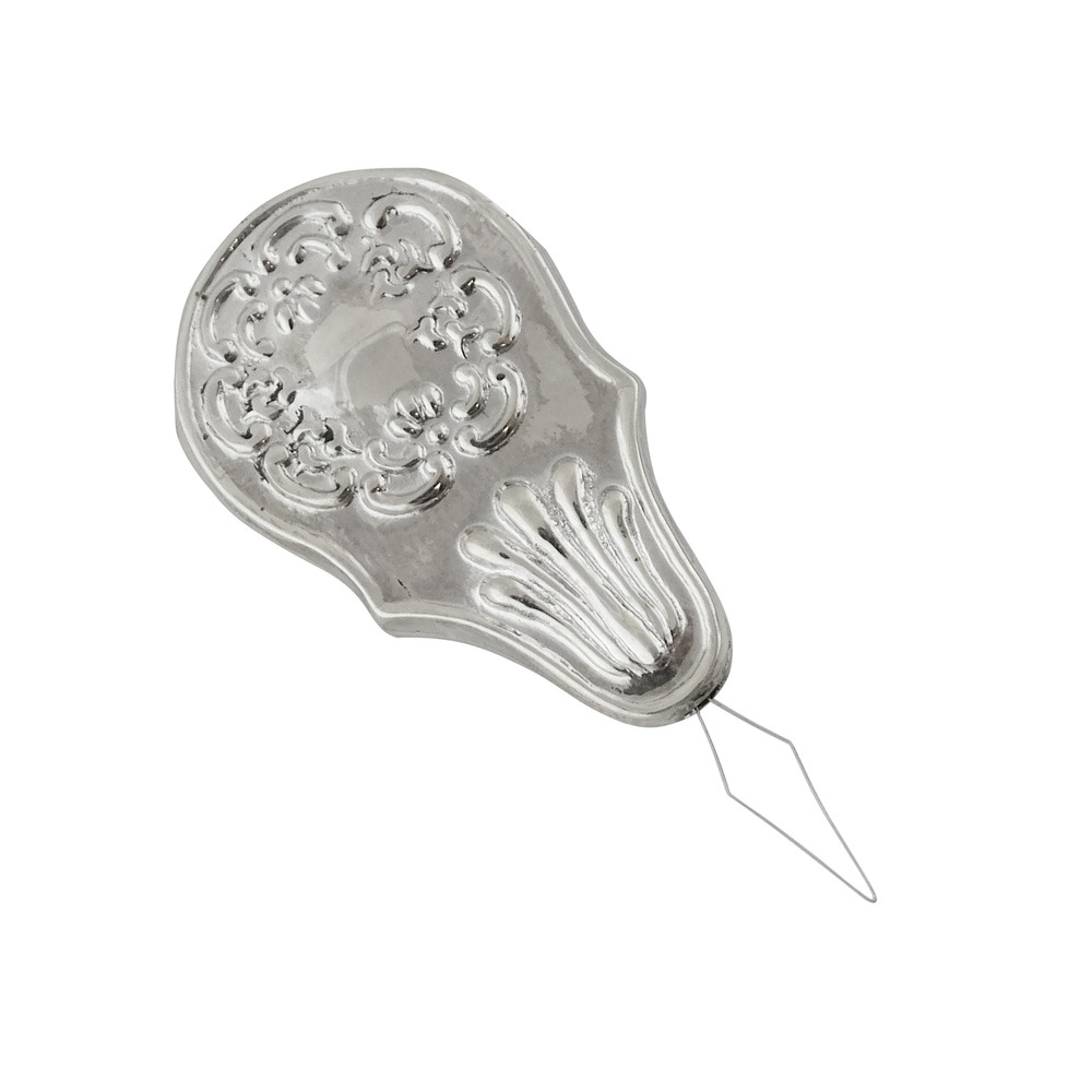 Sewing Needle Threader - 925 Sterling Silver - Antique Replica Embossed Tool