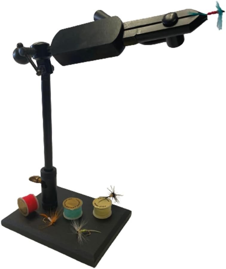 Black Crown Lever Action Fly Tying Vise with Base