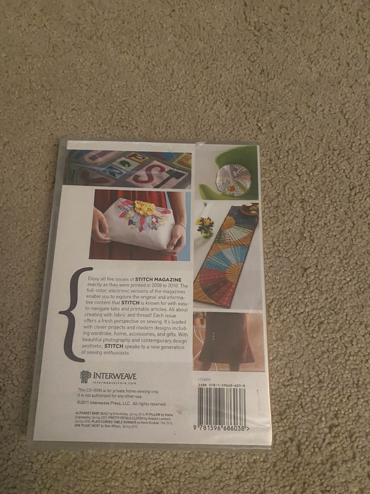 INTERWEAVE STITCH CREATING WITH FABRIC & THREAD CD-ROM NEW