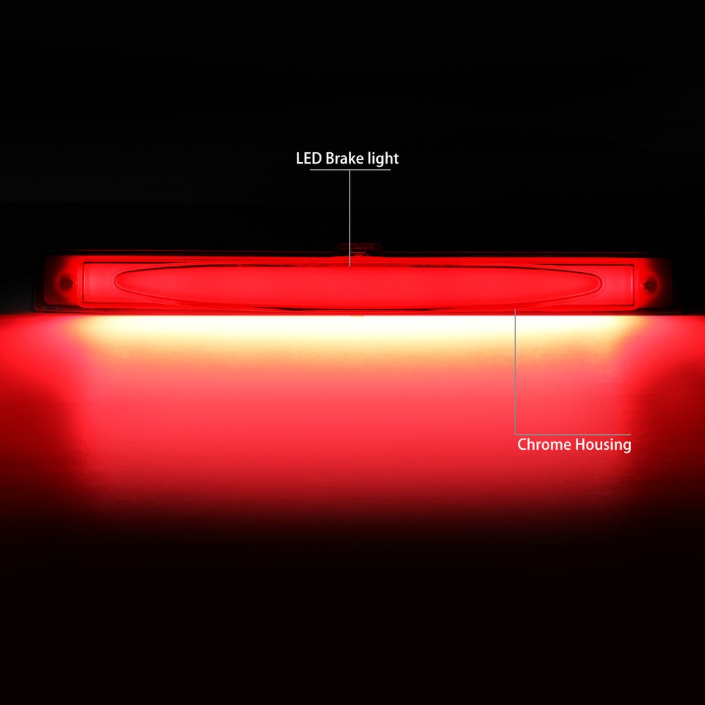 FOR 2005-2013 CHEVY CORVETTE 3D LED BAR THIRD 3RD TAIL BRAKE LIGHT LAMP CHROME