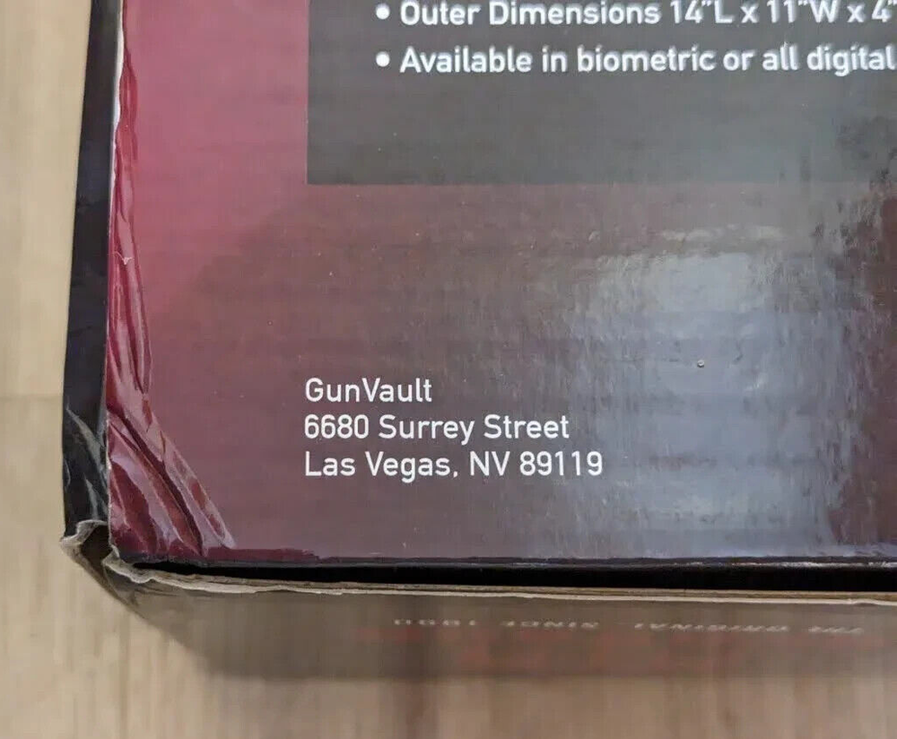 GunVault Vault Biometric (1000-BIO) Fingerprint Safe Code Wall Mountable Mount