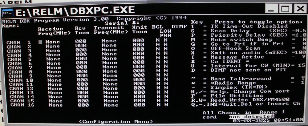 Relm Vintage Radio / Repeater Programming Software (DOS) Bundle DB DR LM RH RM +