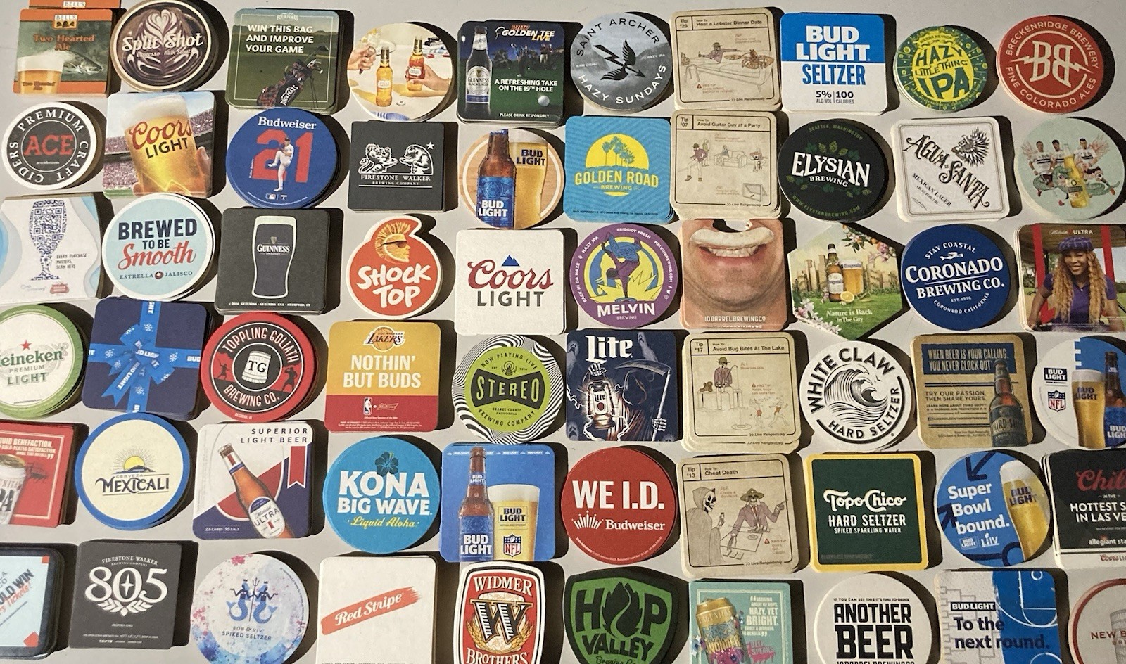 🔥60 Beer Bar Coasters Pint Glass mat coaster A2 Craft Domestic Import Mix Lift
