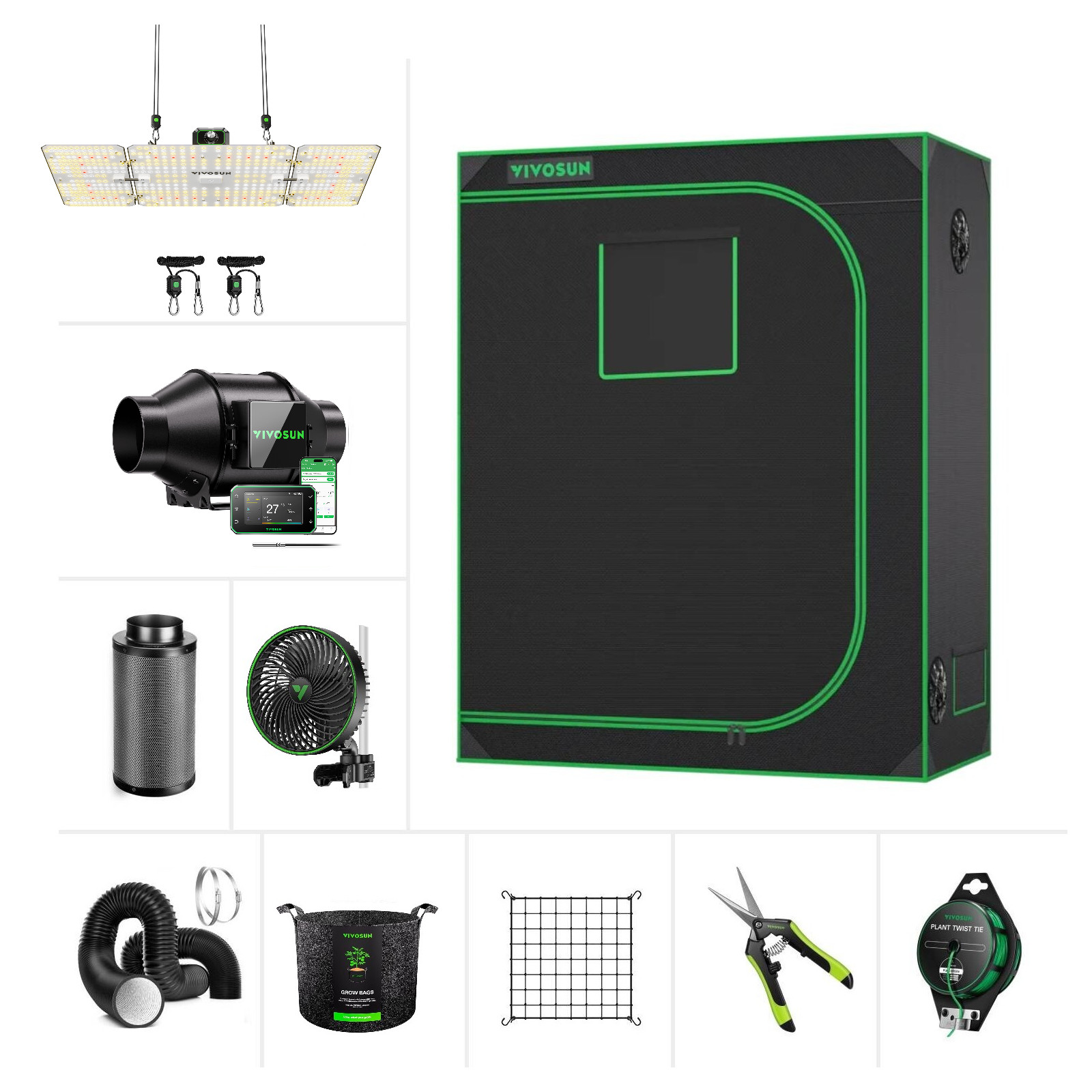 VIVOSUN GIY-B42 Smart Grow Tent Kit w/ 200W LED Grow Light,Wifi-Control Auto