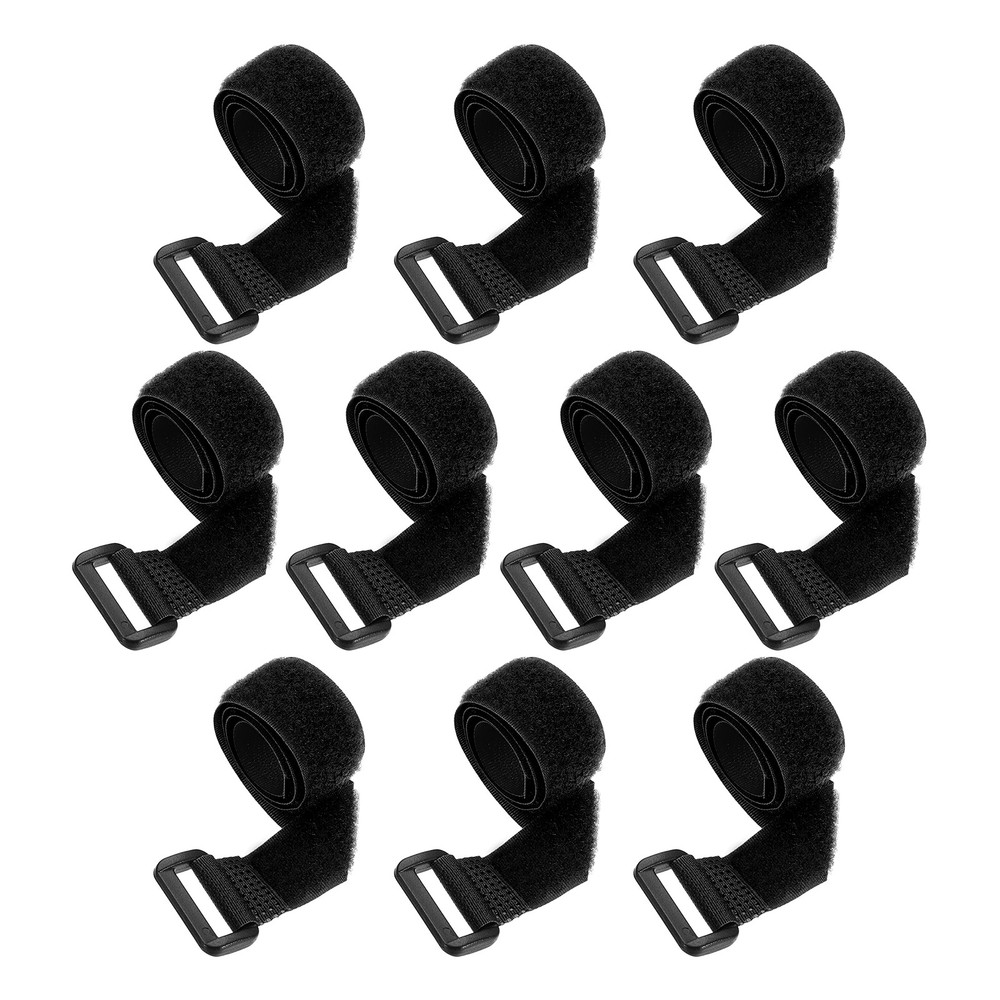 10pcs Reusable Cinch Straps 0.8"x14" Hook and Loop Cable Securing Straps, Black