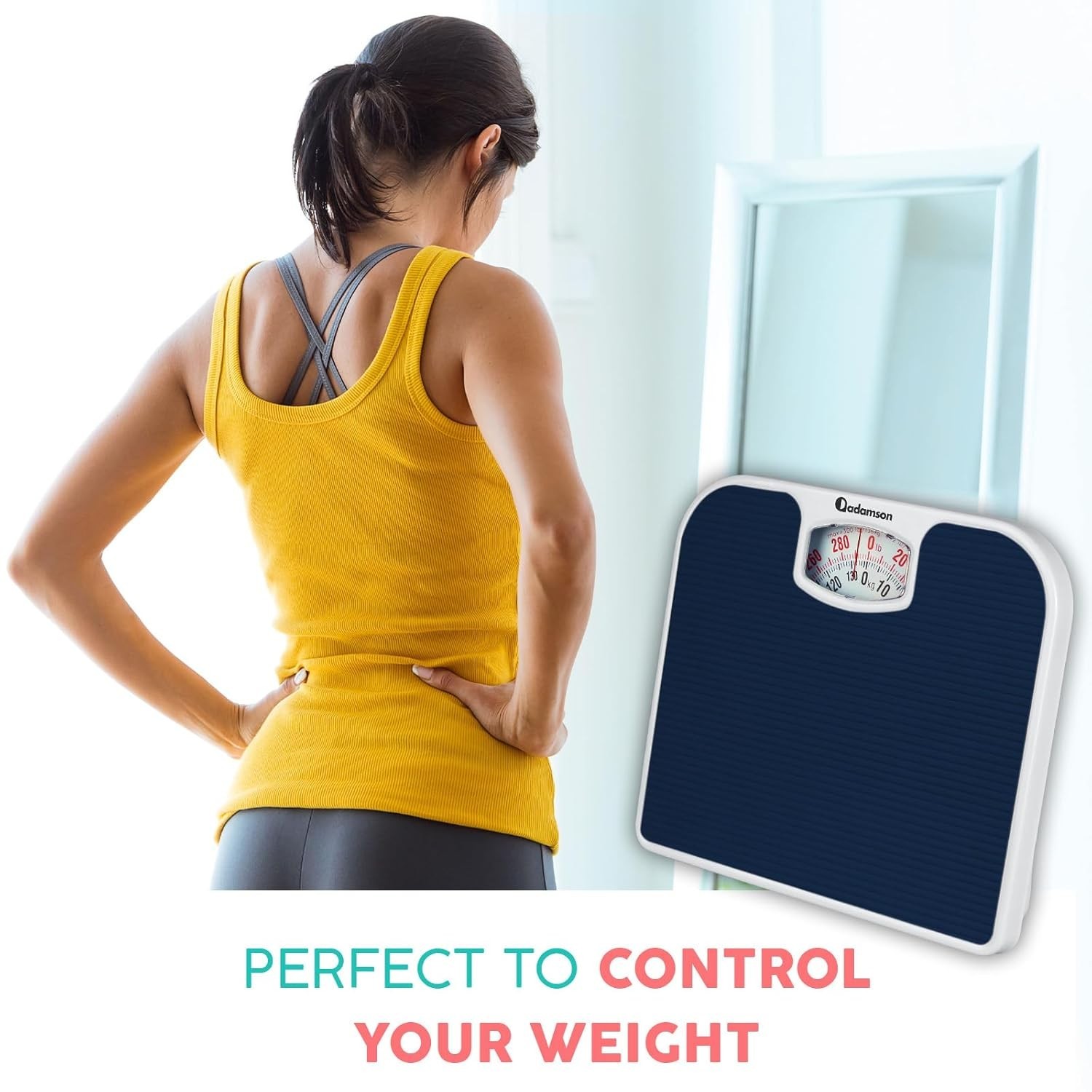 Analog Bathroom Scale Mechanical Body Weight Scale 300 LB Capacity Non Slip