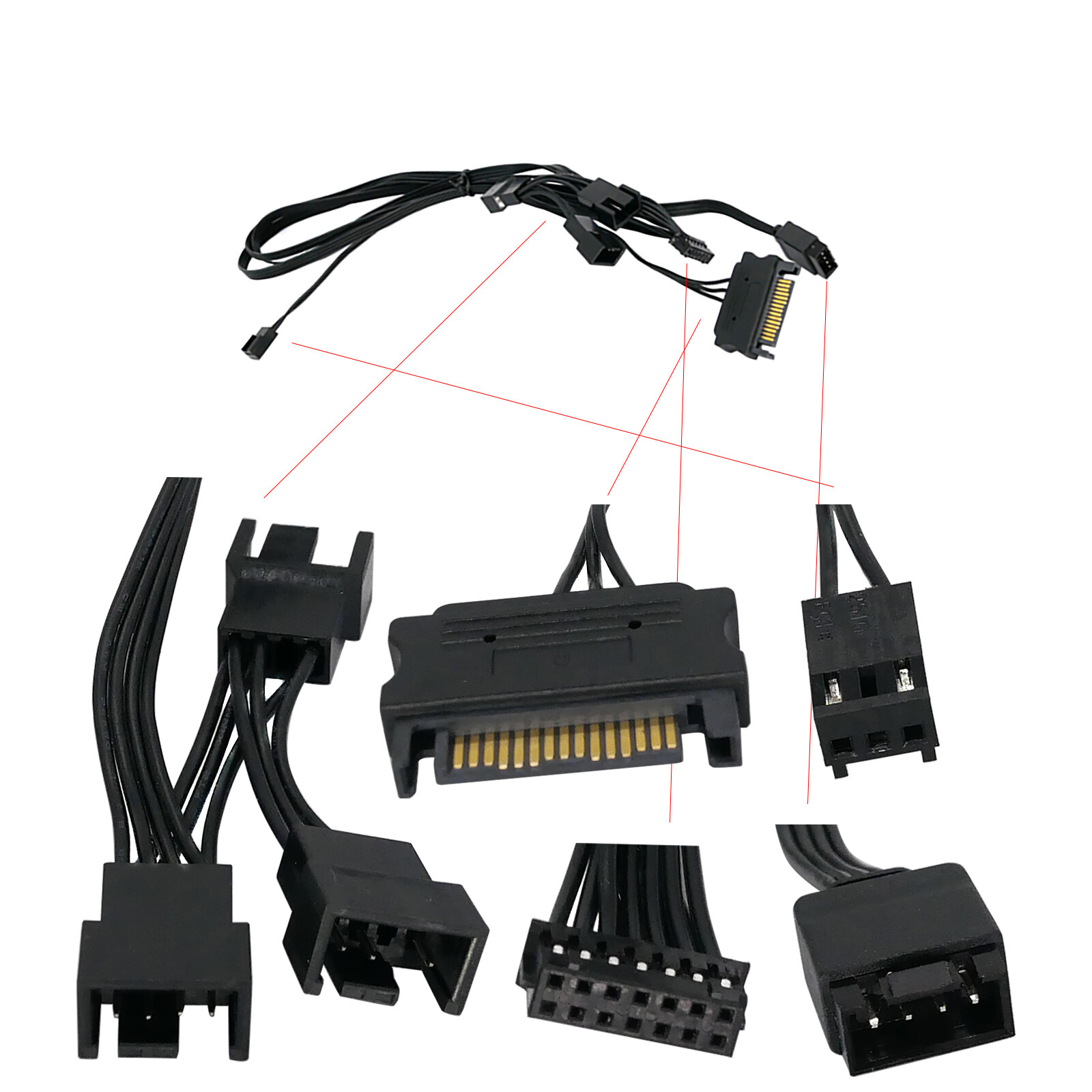 For NZXT Kraken Z53 Z63 Z73 14-pin Connector Cable Cord Wire Via US