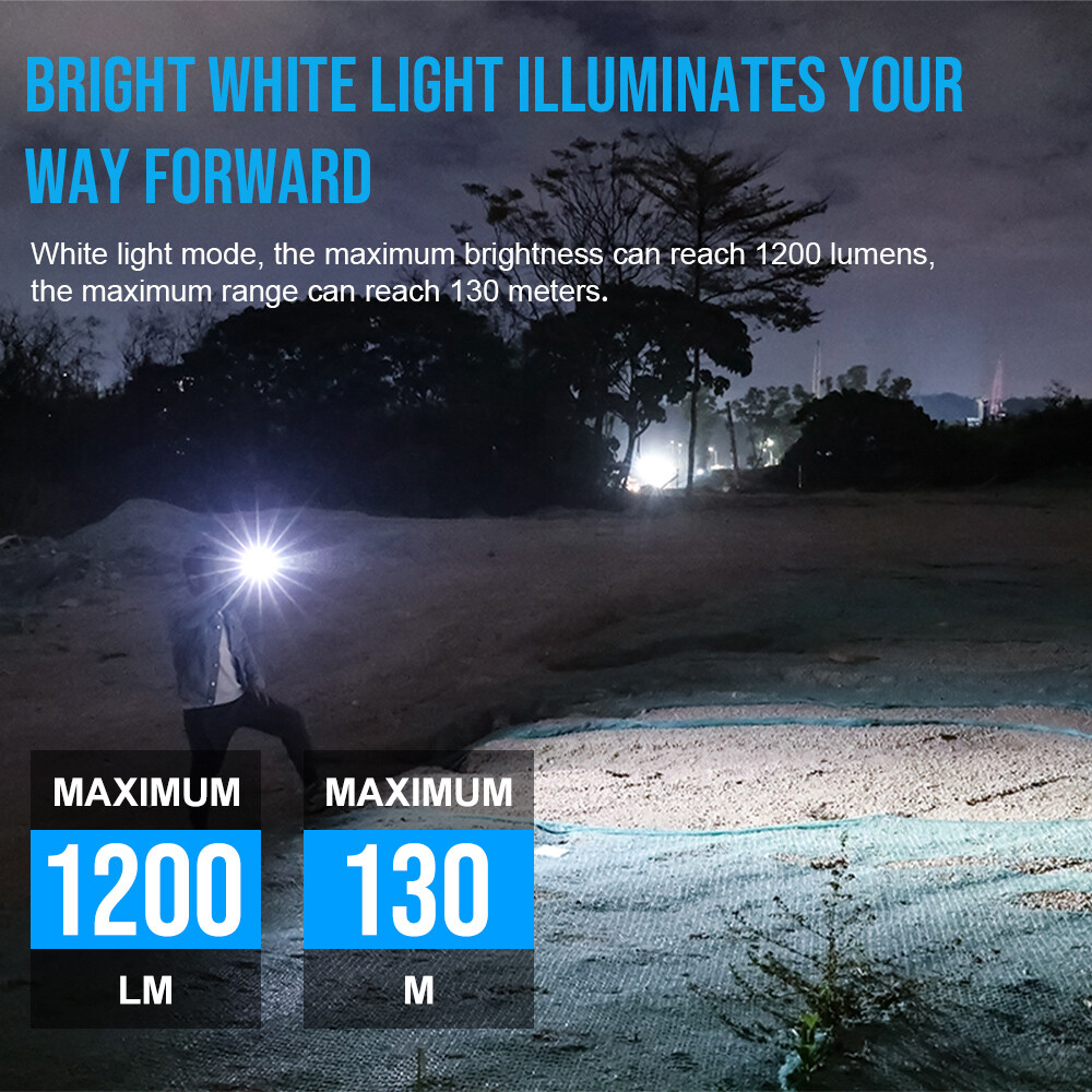 Trustfire 1200LM MiniX3-SE Rechargeable Flashlight White Light UV Pointer BLACK