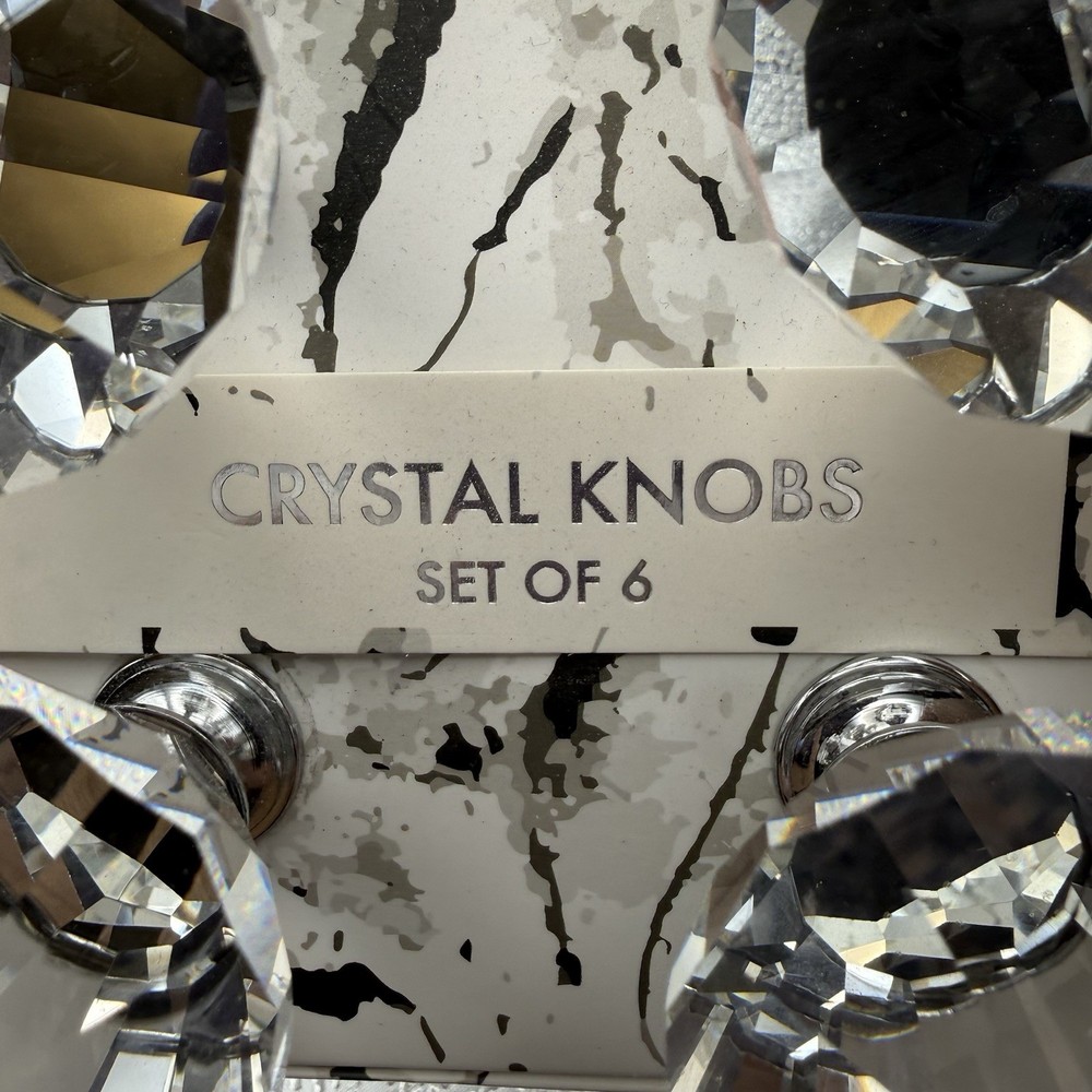 Furniture Glass Crystal Drawer Knobs Same size Pristine lot 6 New In Package ￼