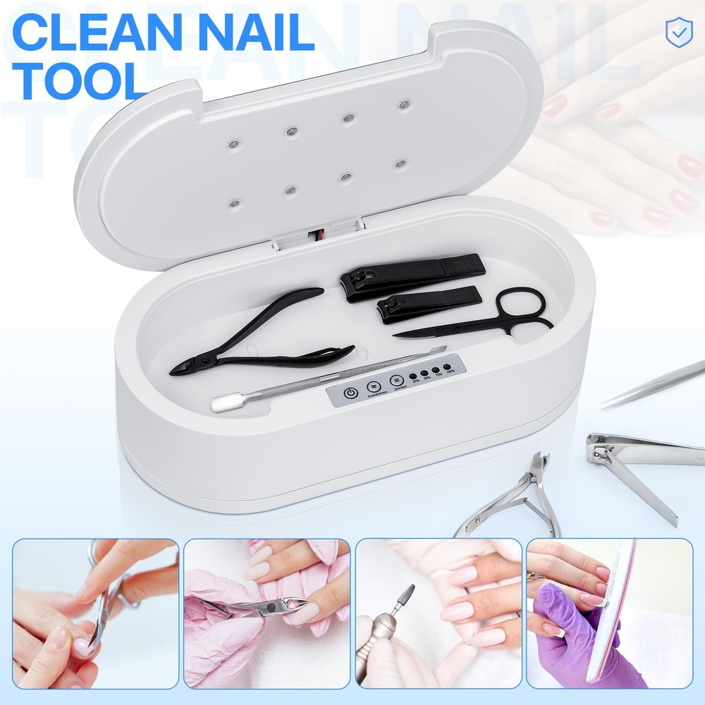 Nail Tools Sterilizer,Multi-function Blue Light Aromatherapy Cleaning Sterili...