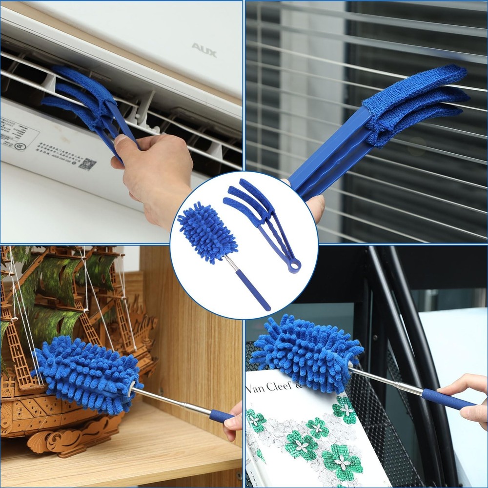 10 PCS Microfiber Cobweb Duster with Extension Pole (100 Inch Telescoping), W...