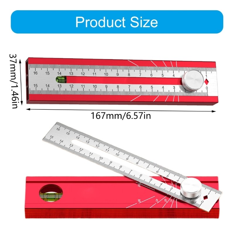Multifunctional Precise Marking Gauge for Woodworking Scribing Ruler Tool