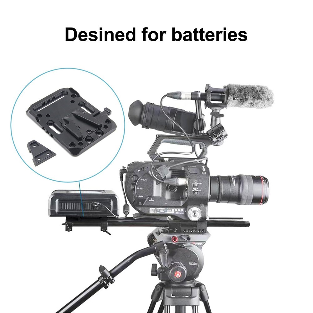 V Mount Battery Plate 1/4"-20 Threads Compatible Camera Battery Quick Release