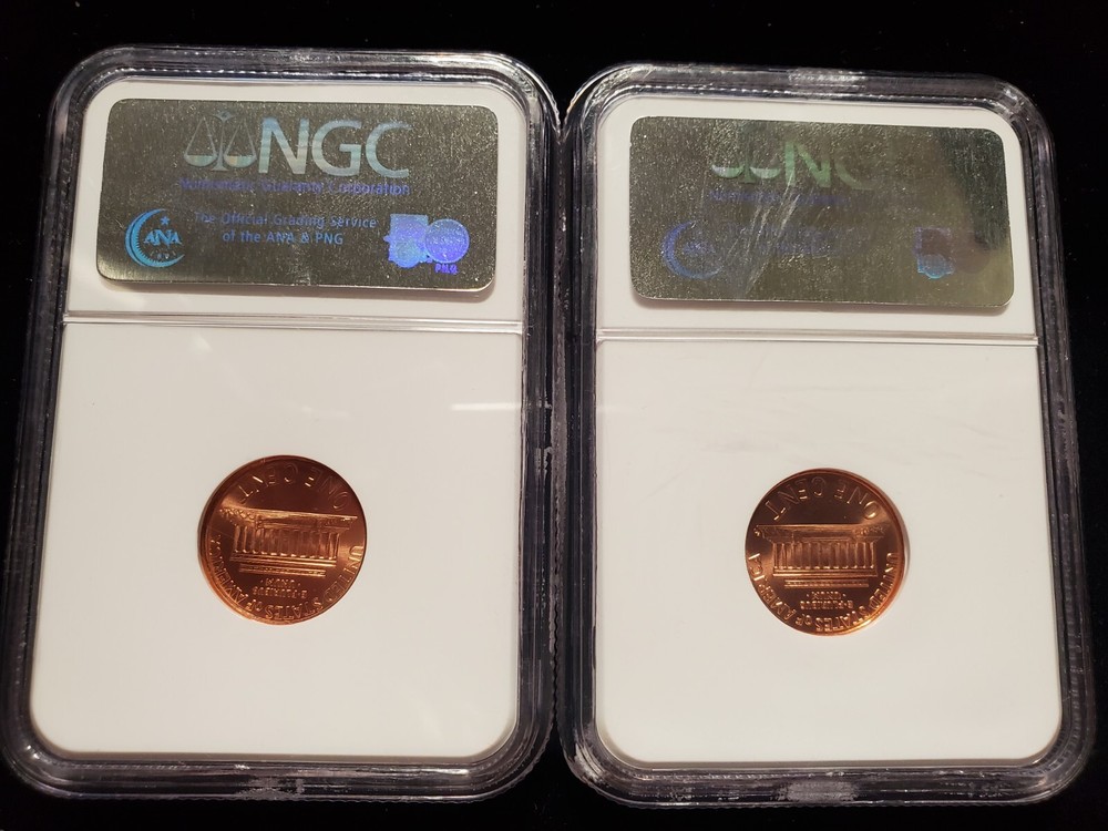 2005 SMS Cent and 2005-D SMS Cent NGC MS68 Red (Z-0077)