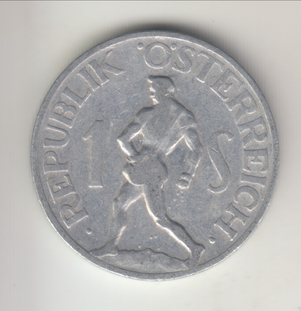 1947 Austria schilling, early post war Sower type, KM-2871