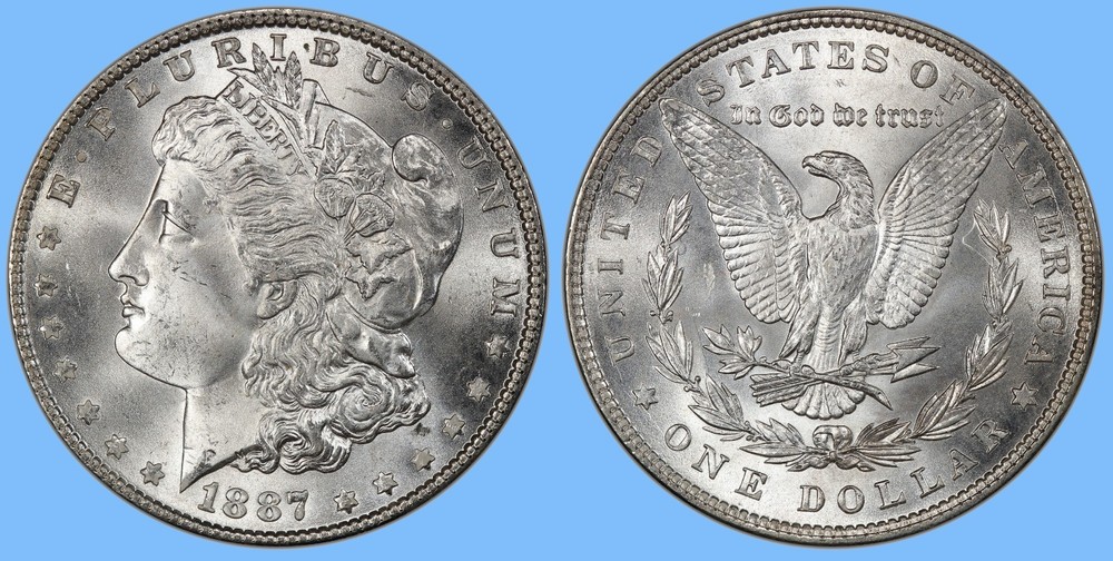 1887 MORGAN SILVER DOLLAR ~ ~ CHOICE BU MS UNCIRCULATED ~ FRESH FROM ROLL