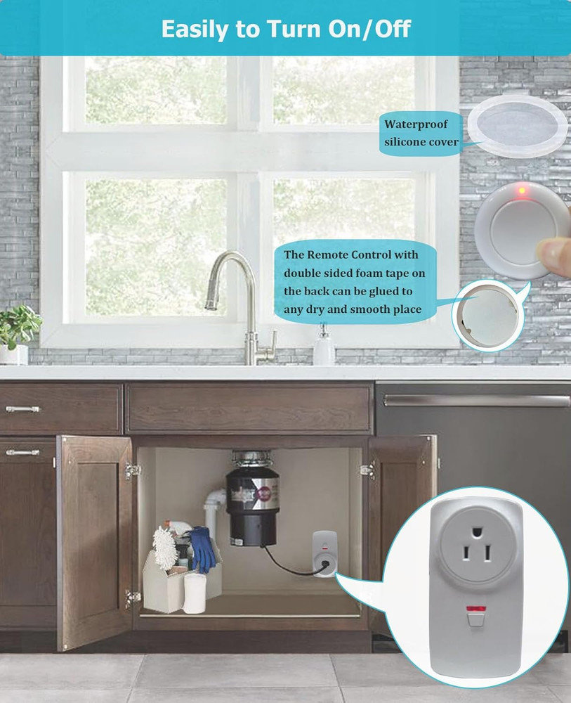 Disposal Sink Top Switch, Garbage Disposal Wireless Switch - Remote control-No D