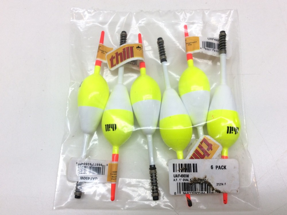 Thill America's 1" Oval 5 1/2" Spring Float Yellow 6 Pack