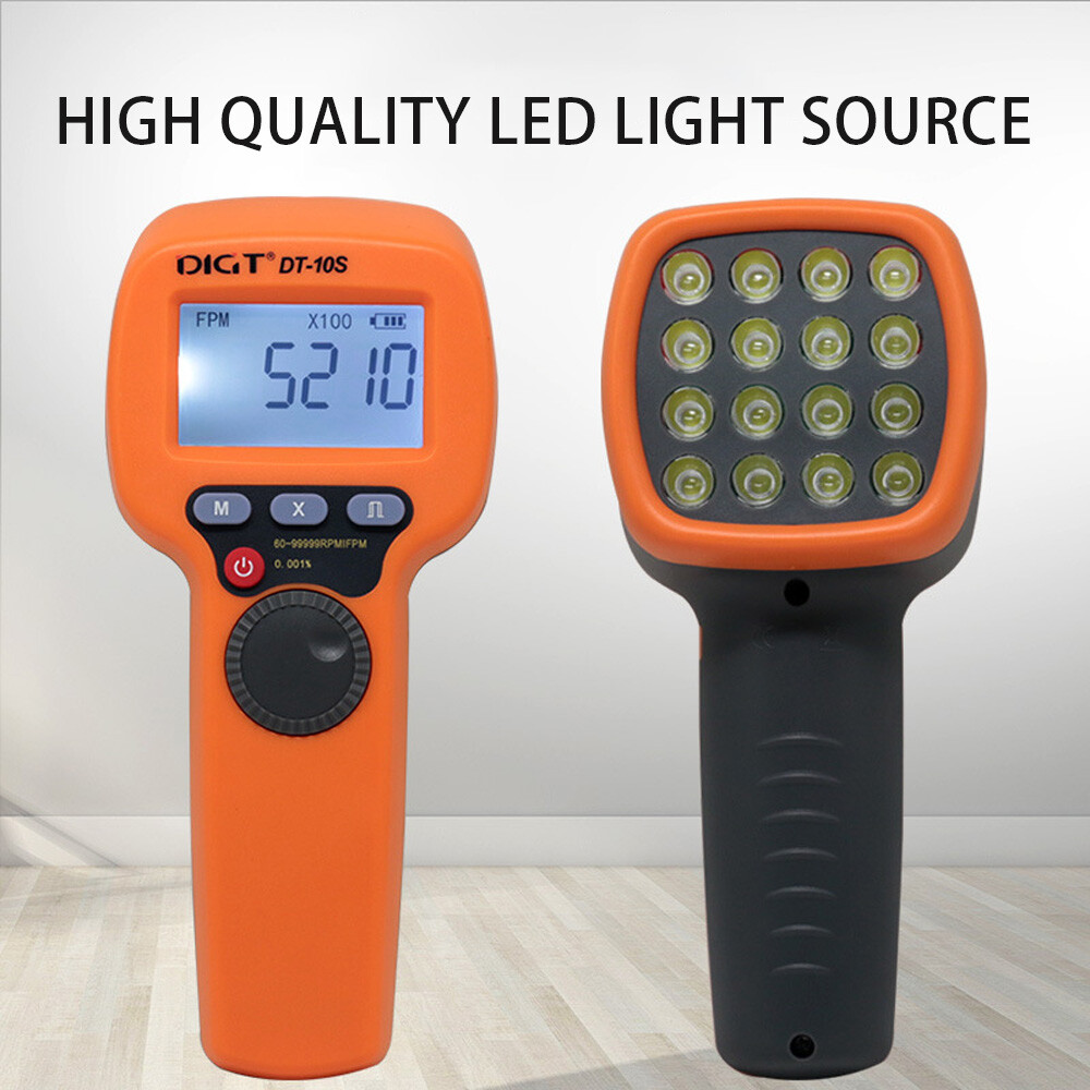 Handheld Digital Stroboscope LED Flash Strobe Tachometer Speed Tester DT-10S