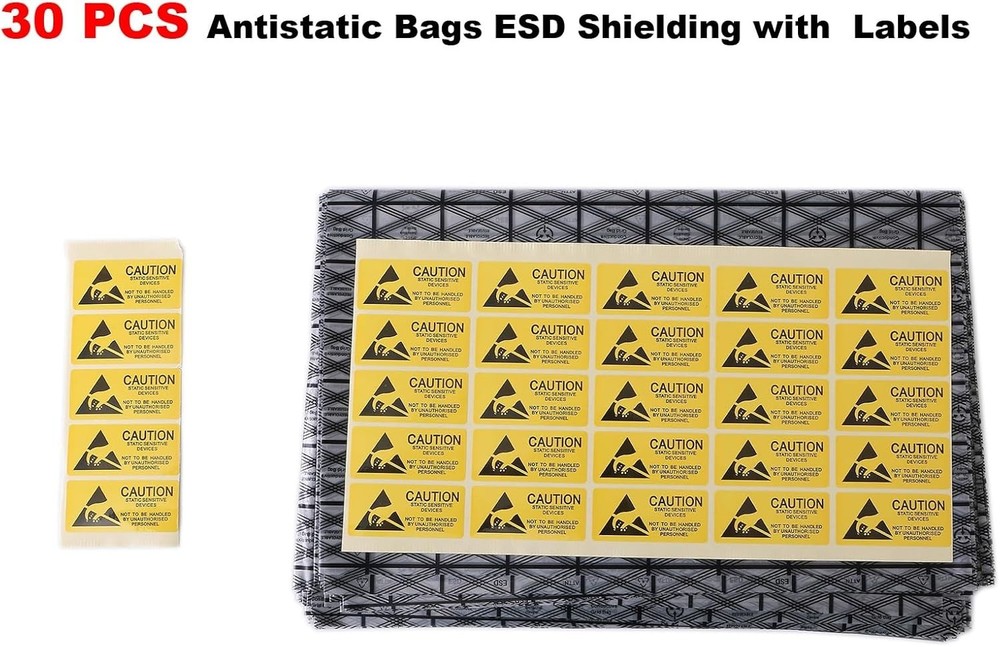 30-Pack Anti-Static Mesh Bags for Electronic Components
