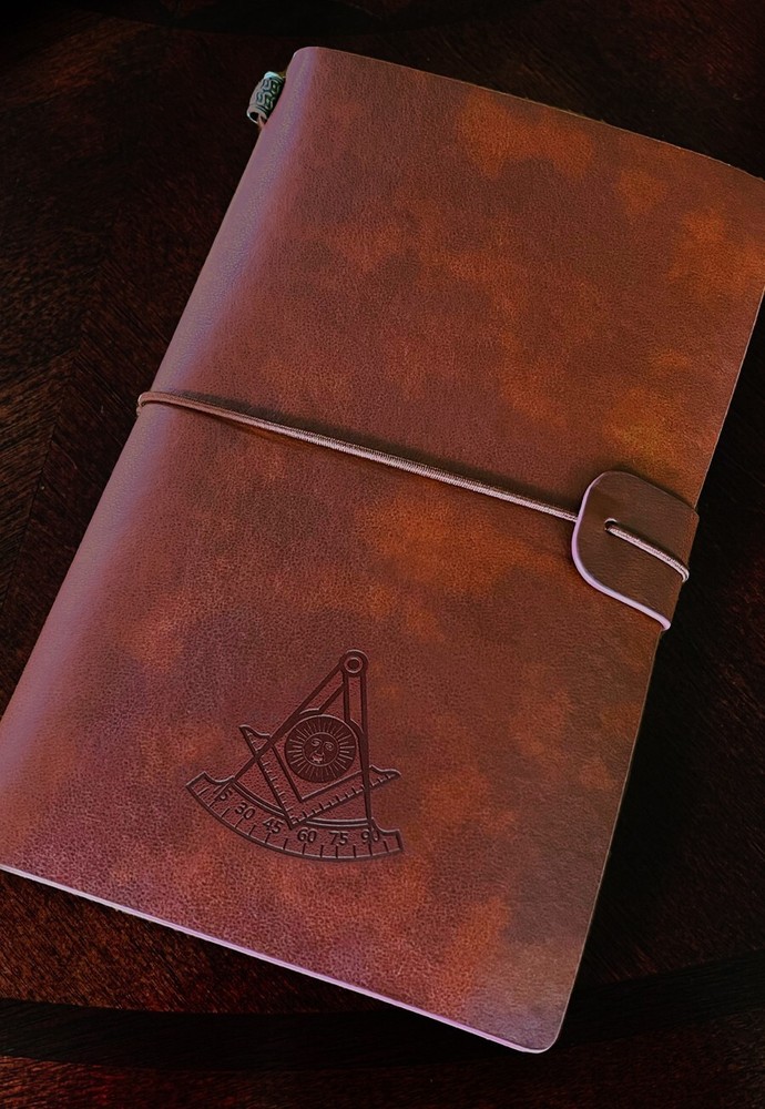 Square & Compass Masonic Leather Journal