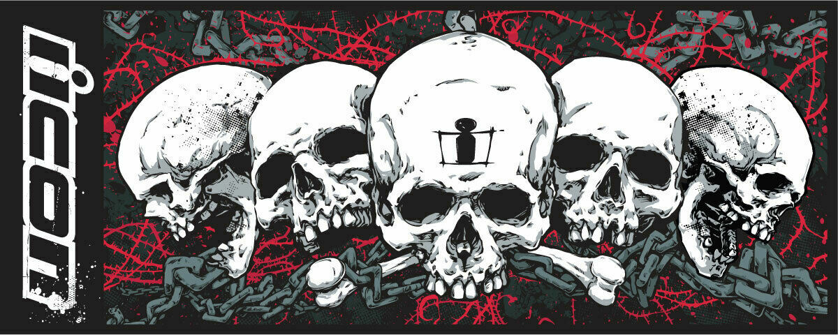 Icon Skull Motorcycle Streetbike Garage Floor Mat 31.2"x78.75"