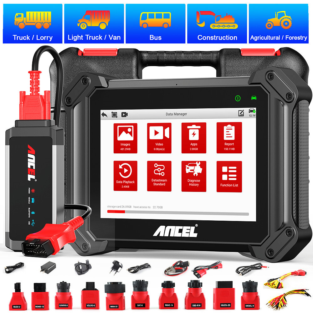 24V Heavy Duty Truck OBD2 Scanner Bluetooth Diagnostic Tool Coding Programming