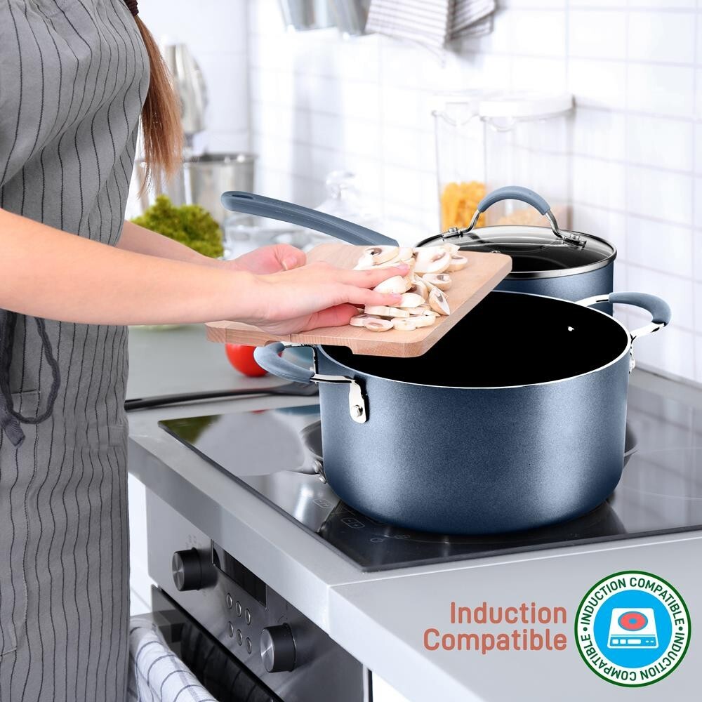 Nutrichef 14 Pcs. Kitchenware Pots & Pans Set-High-qualified, Non-Stick