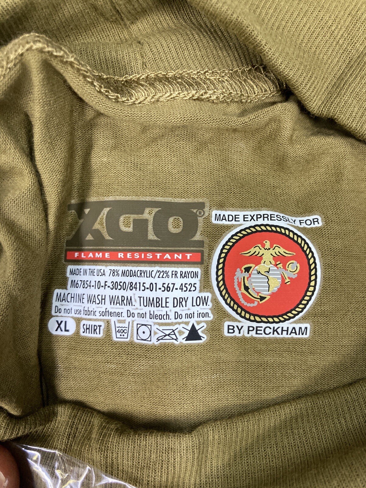 USMC XGO FROG Peckham Military Flame Resistant SILK Layer Shirt SM MED LARGE NEW