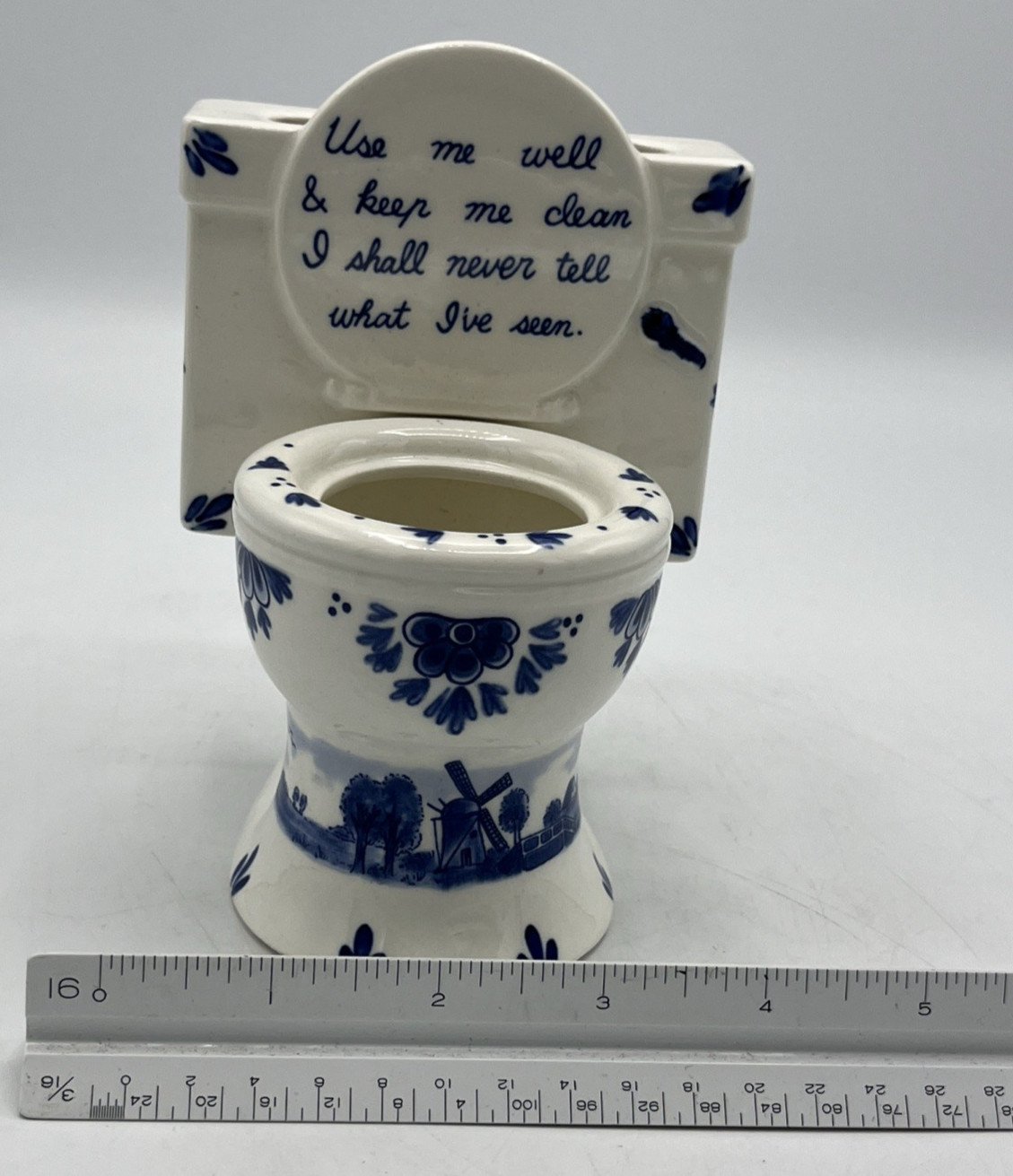 Delftware Delft Toothbrush Holder Ceramic Toilet Bowl Holland