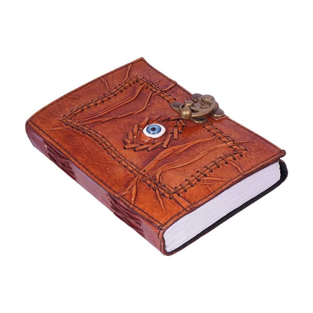 Knowing Eye Embossed Leather Journal – 5x7" Multicolor Handmade Notebook