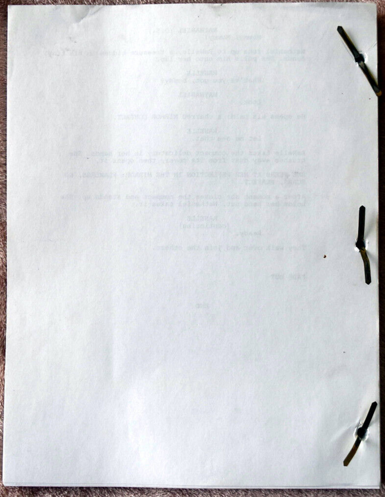 Original " The Burning Within " Fourth Draft Screenplay Script
