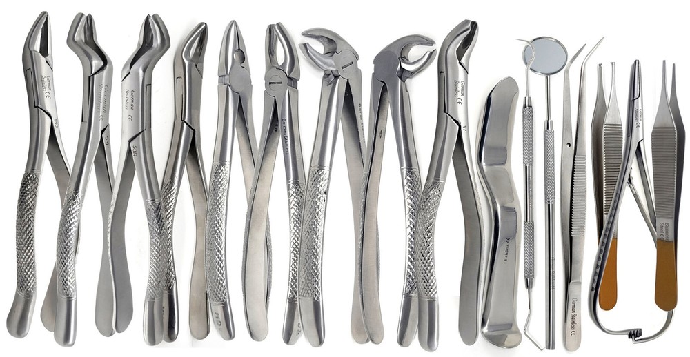 GERMAN 75 PC ORAL DENTAL SURGERY EXTRACTING ELEVATORS FORCEPS INSTRUMENT KIT SET