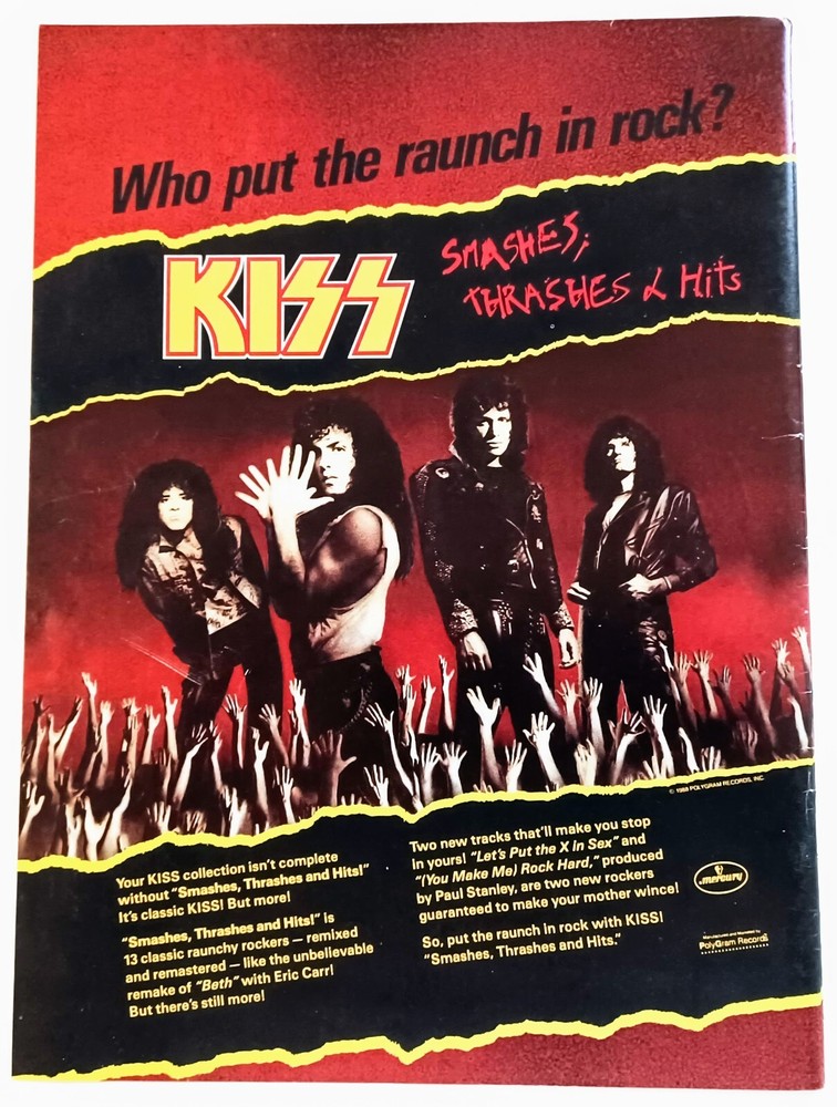 KISS~SMASHES THRASHES & HITS~1989 ALBUM CD PROMO~PRINT AD ADVERT POSTER PINUP