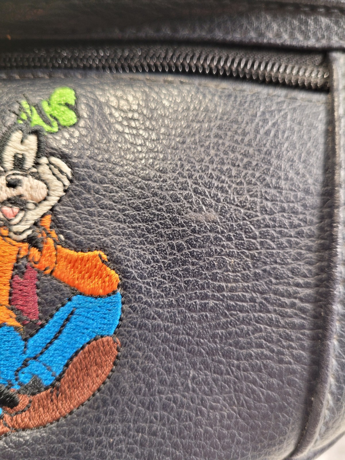 vintage faux leather Disney fanny pack or crossbody belt bag embroidered Goofy