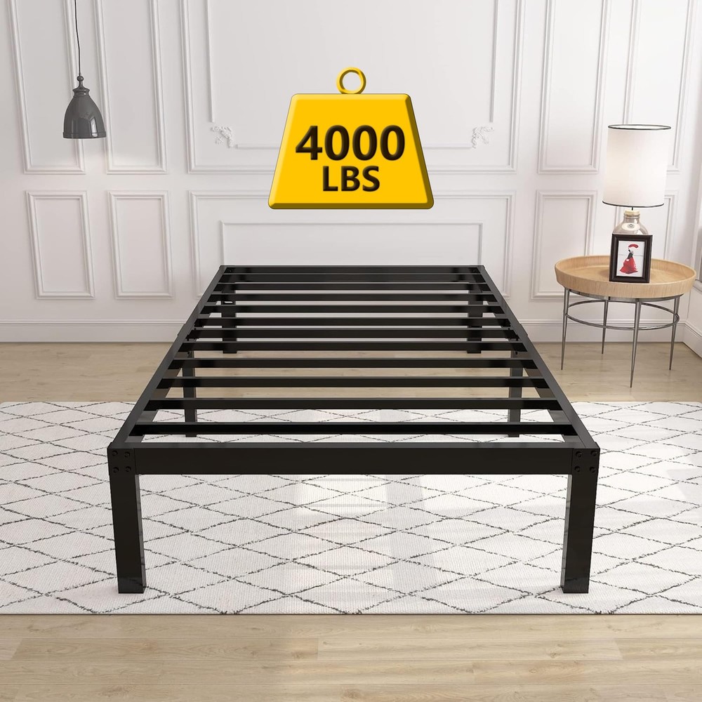 14 Inch 4000lbs Heavy Duty Basic Bed Frame/Mattress Foundation/Spring /Steel ...