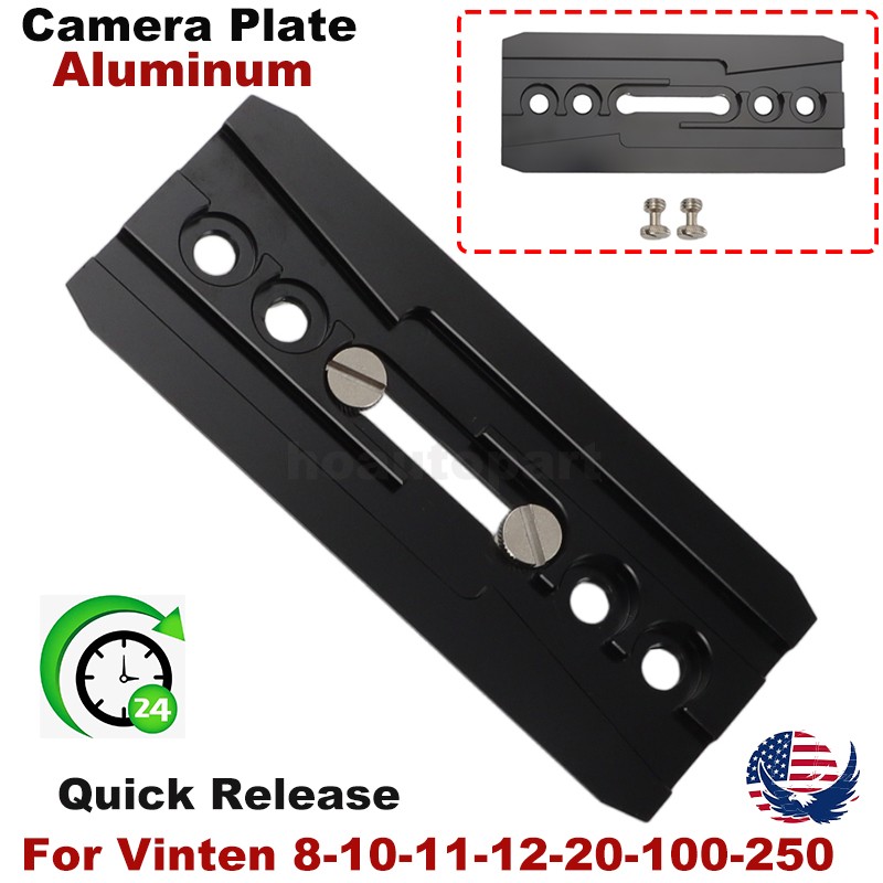 Quick Release For Vinten 8-10-11-12-20-100-250 Aluminum Camera Plate with Screws