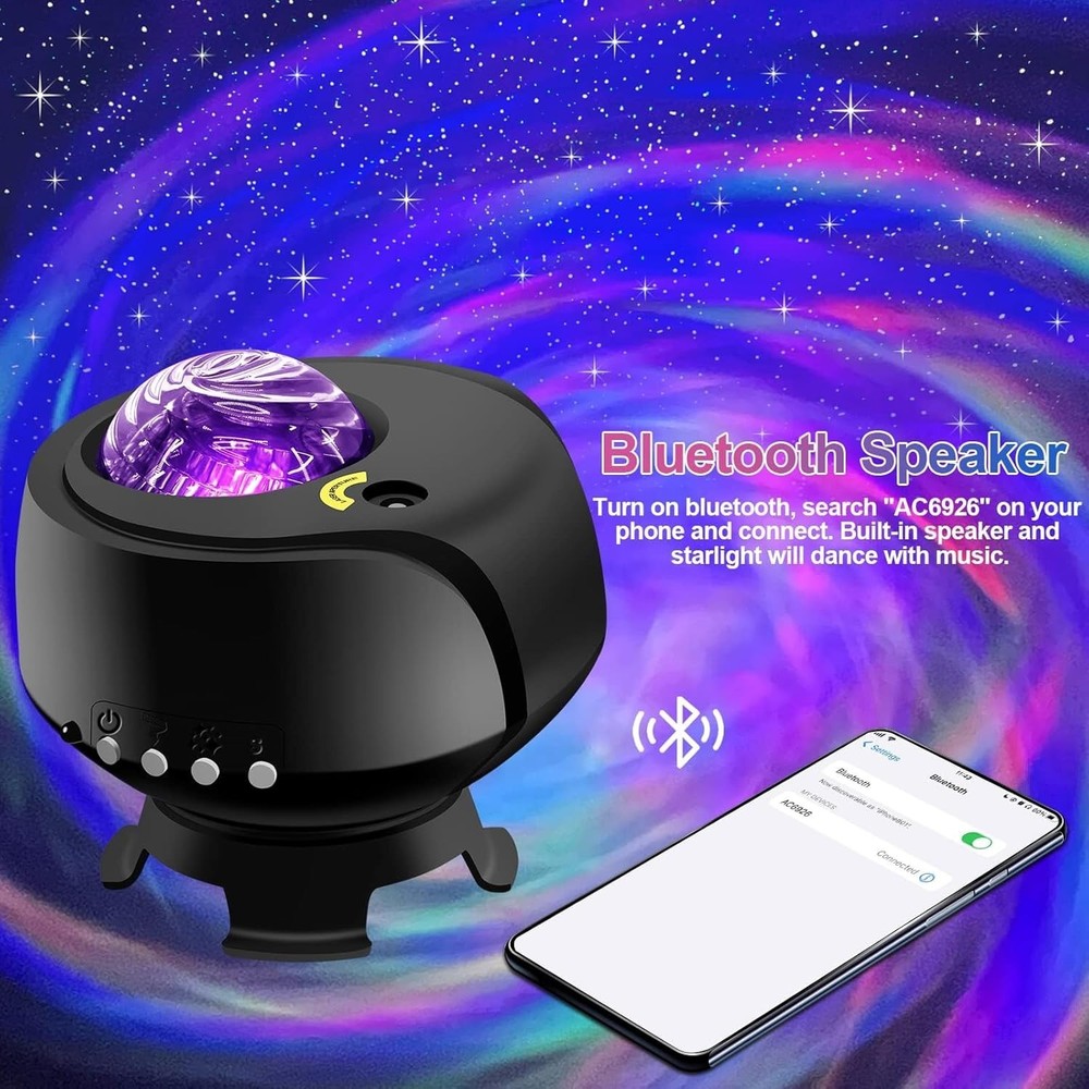 Galaxy Projector with Bluetooth & Adjustable Light: Modern Star Night Light