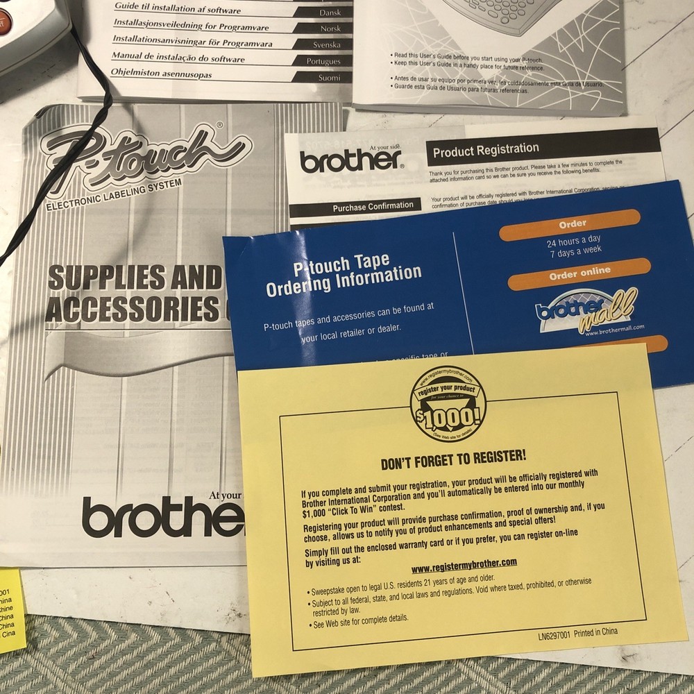 Brother P-Touch PT-1950 Electronic Labeling System w Box & Power Adapter