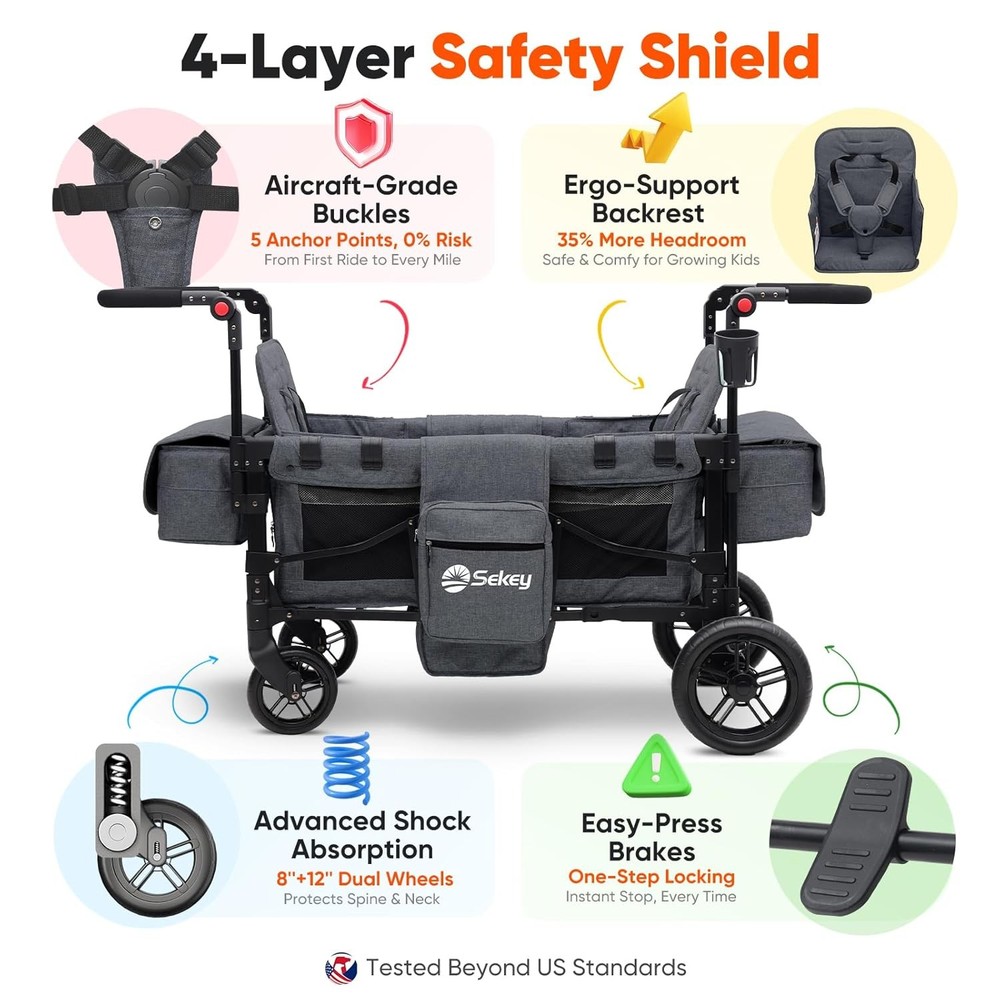 Stroller Wagon Convertible 2 Kids Canopy