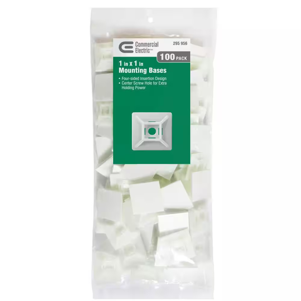 1 In. Mounting Base, Natural (100-Pack)