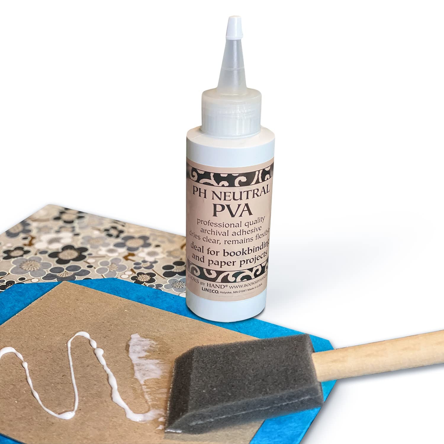 PH Neutral PVA Adhesive Bookbinding Glue Dries Clear Remains Flexible - 4 Ounce