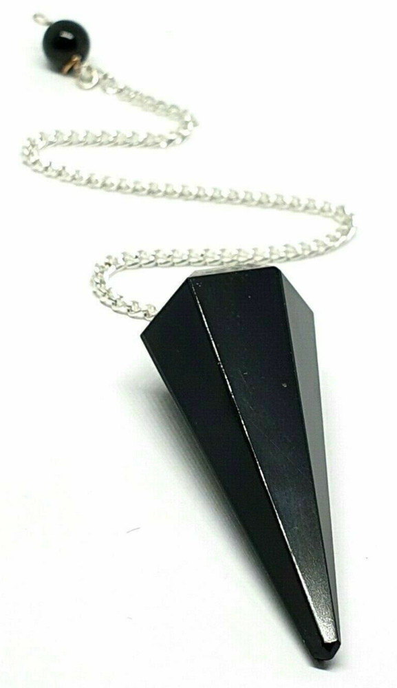 Obsidian Pendulum Dowser Gemstone Scrying Black Crystal Removes Negative Energy