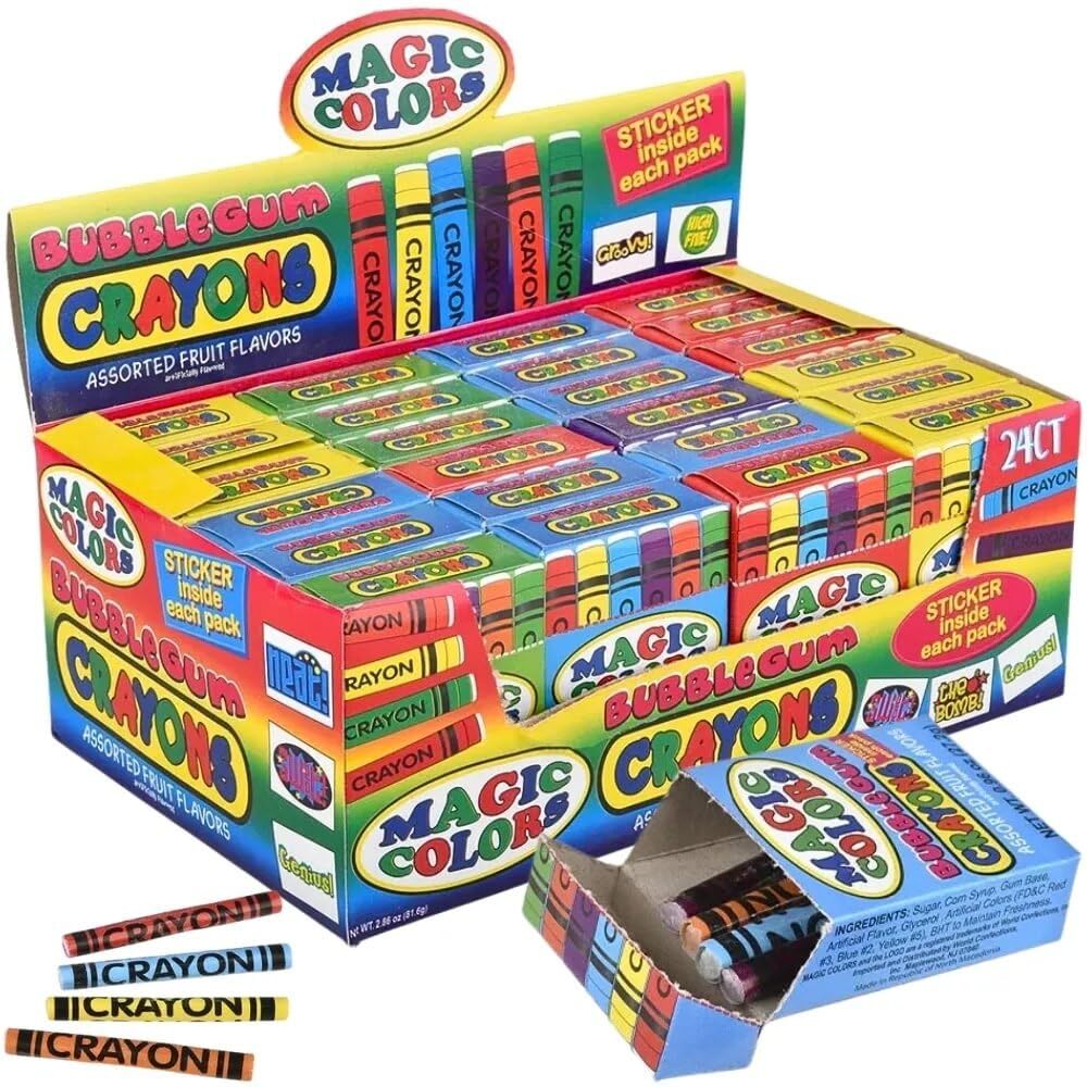 Rhode Island Novelty Magic Colors Assorted Fruit Flavored Bubble Gum Crayons