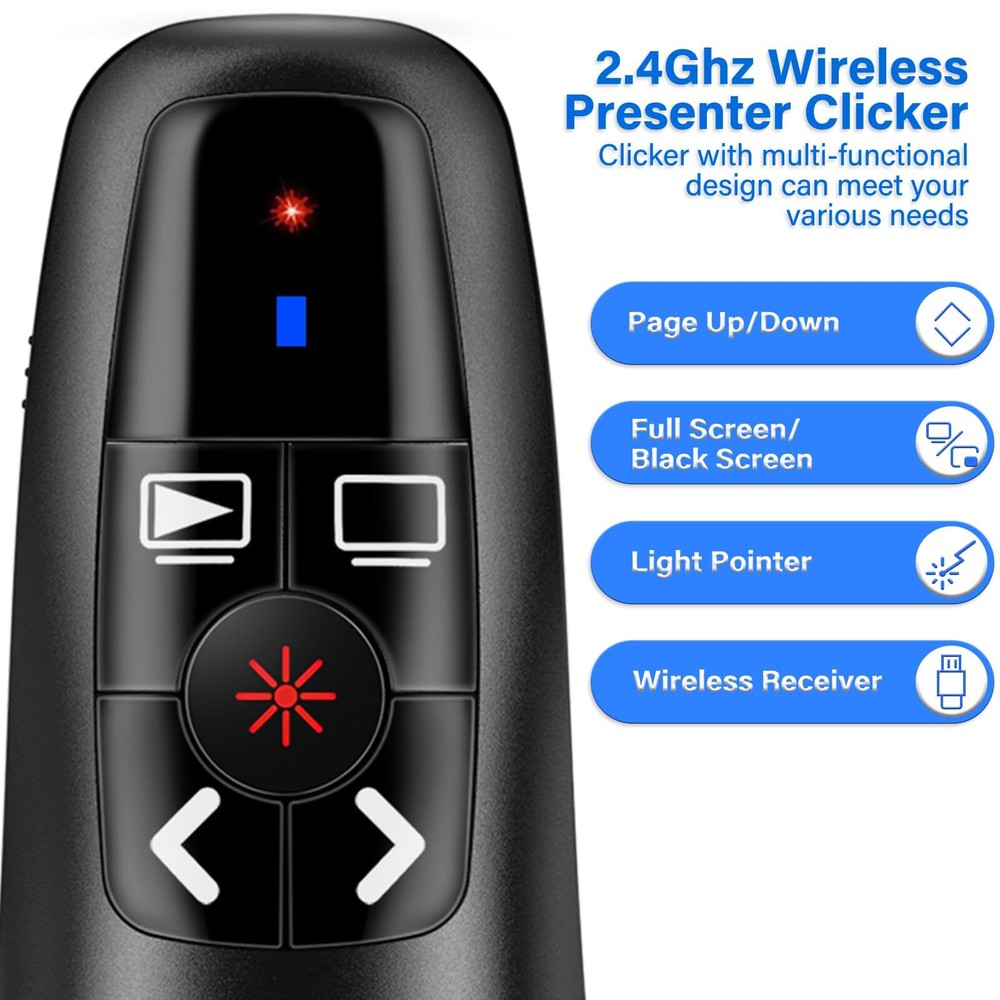 2-in-1 USB C Presentation Clicker Clicker for PowerPoint Presentations Rechar...